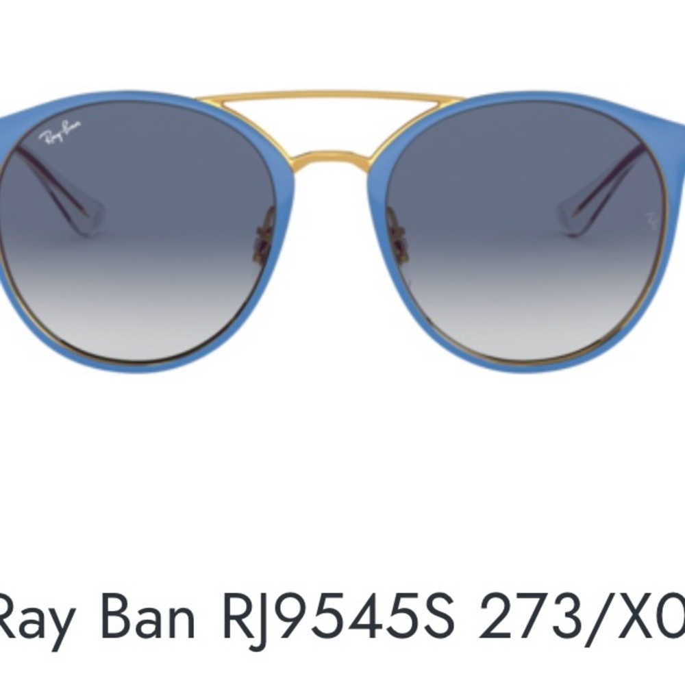 Ray-Ban Sunglasses with Blue Frame and Gold Details. - Picture 8 of 8